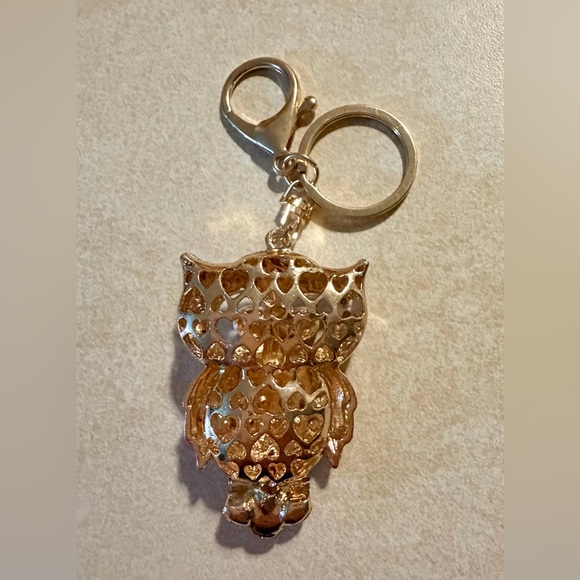 Embellished Owl Keychain / Bag Charm. NEW - Picture 2 of 2